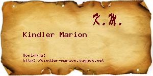Kindler Marion névjegykártya